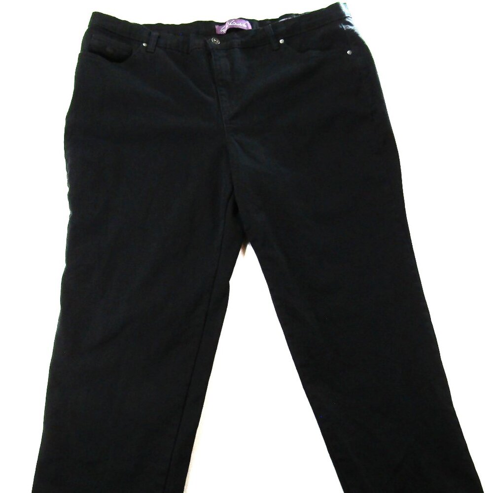 GLORIA VANDERBILT* AMANDA RELAXED, STRAIGHT LEG WOMENS JEANS 20W BLACK